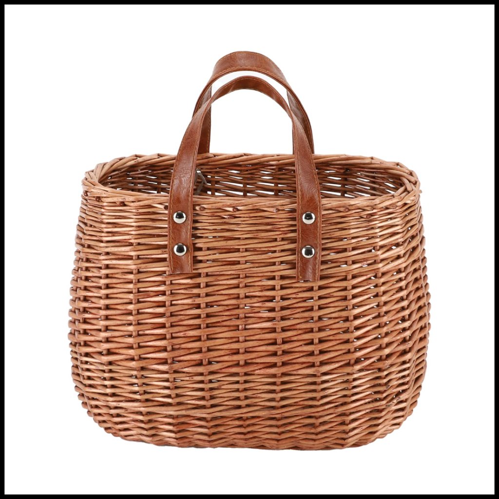 Hand-Woven Rattan Tote Bag Classic Vintage Boho Beach Bag Spacious Hobo